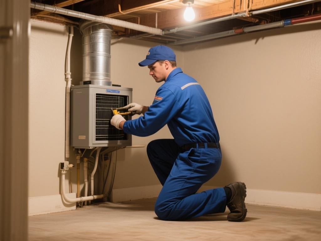 Novi furnace installation technician